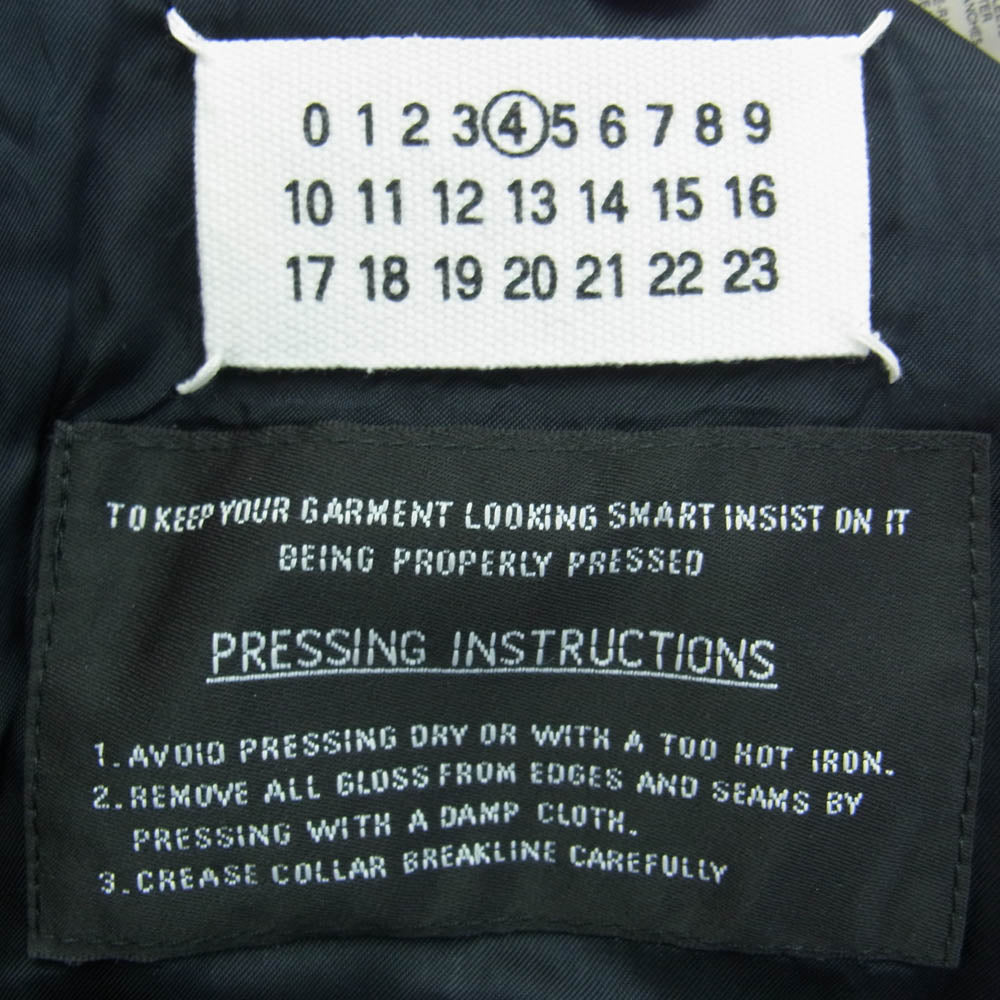 MAISON MARTIN MARGIELA メゾンマルタンマルジェラ 13SS S51BN0177 ➃ライン 2枚襟 2B テーラードジャケット ブラック系 4【中古】