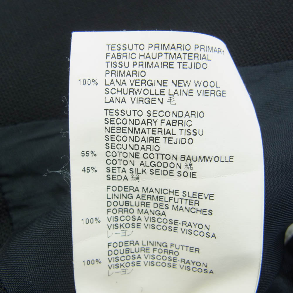 MAISON MARTIN MARGIELA メゾンマルタンマルジェラ 13SS S51BN0177 ➃ライン 2枚襟 2B テーラードジャケット ブラック系 4【中古】