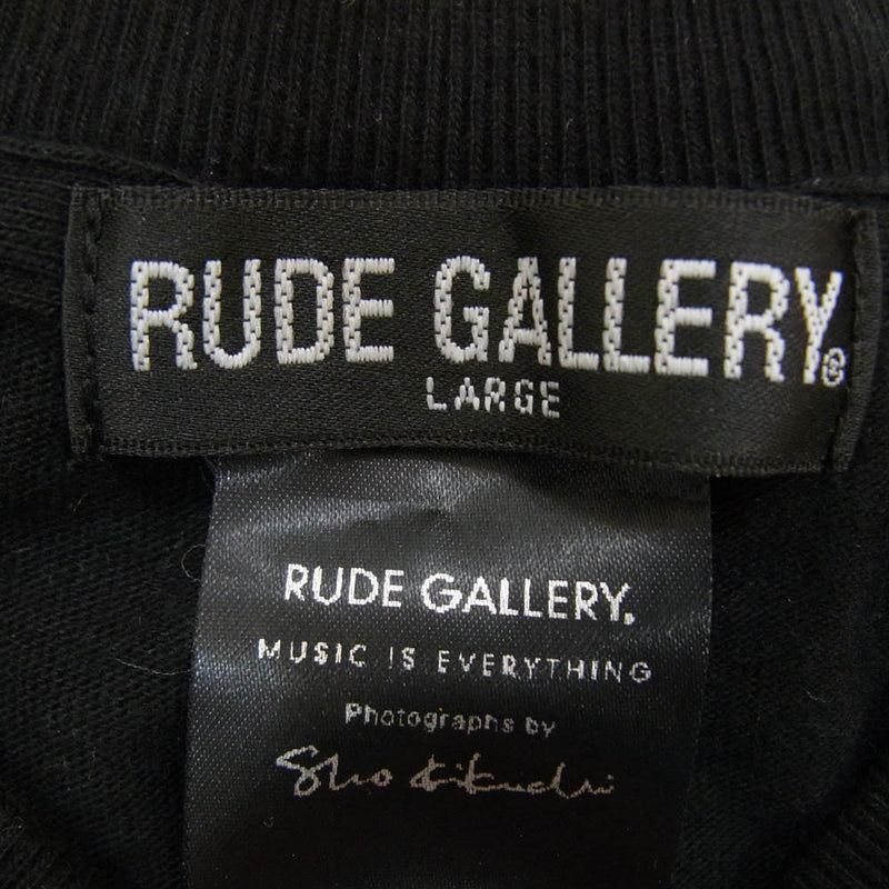 RUDE GALLERY ルードギャラリー 23SS JOE STRUMMER TEE Photography by sho KIKUCHI フォトプリント 半袖 Tシャツ ブラック系 L【中古】