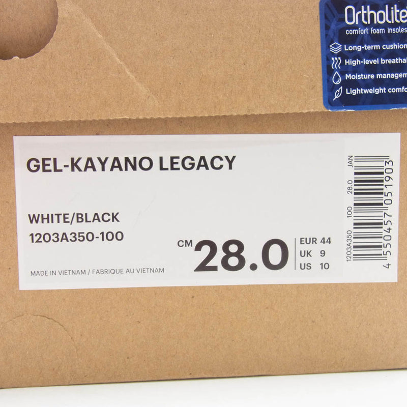 asics アシックス 1203A350-100 GmbH Gel-Kayano Legacy ゲルカヤノ レガシー ローカット スニーカー ホワイト系 ブラック系 28cm【中古】