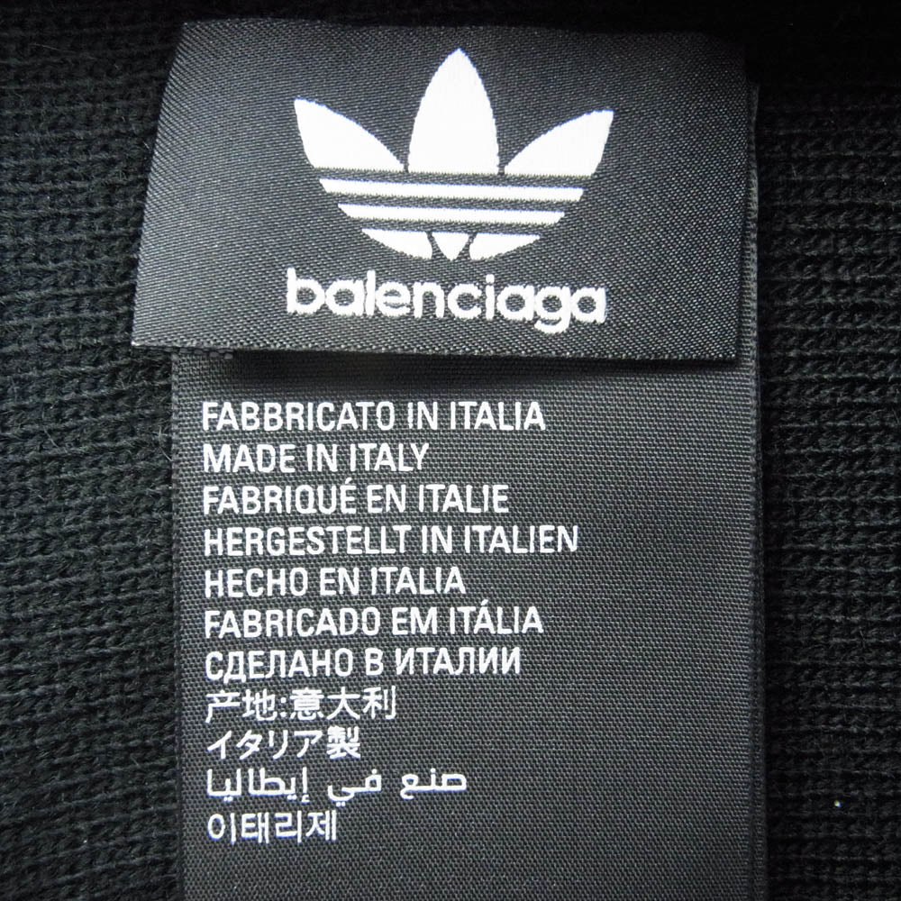 BALENCIAGA バレンシアガ 724009 44381 × adidas アディダス ビーニー ニットキャップ ニット帽 ブラック系【美品】【中古】