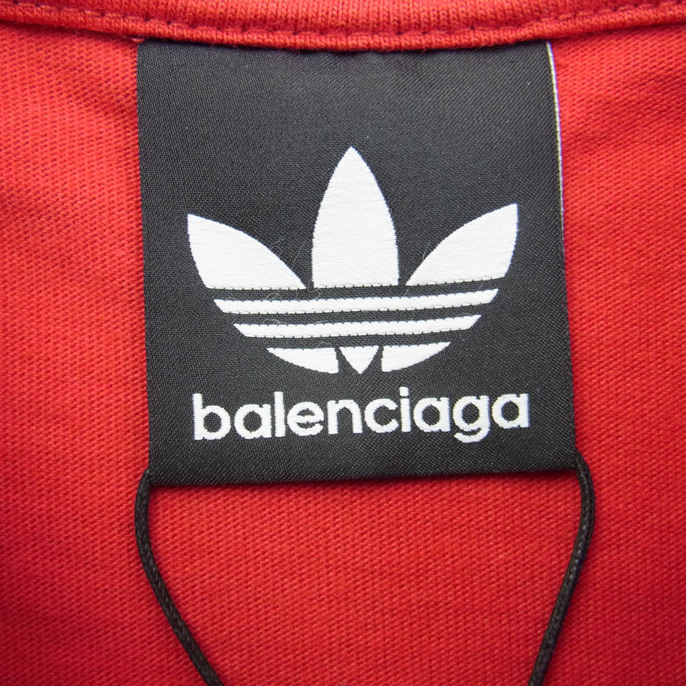 BALENCIAGA バレンシアガ 712398 TNVA6 × adidas ロゴプリント オーバーサイズ 半袖 Tシャツ レッド系 3【美品】【中古】