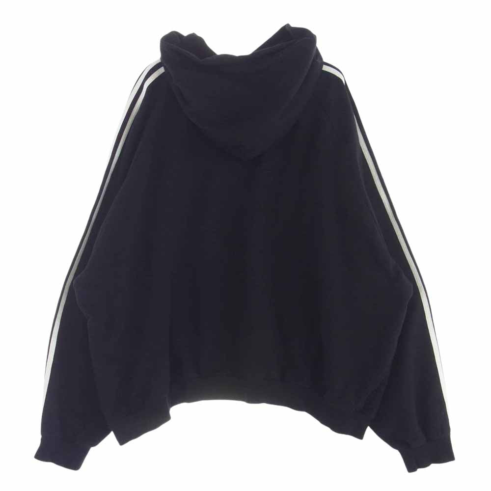 BALENCIAGA バレンシアガ 22AW 729322 TNVN2 Hoodie Large Fit ラージ フィット フーディー パーカー ロゴ刺? ブラック系 4【中古】