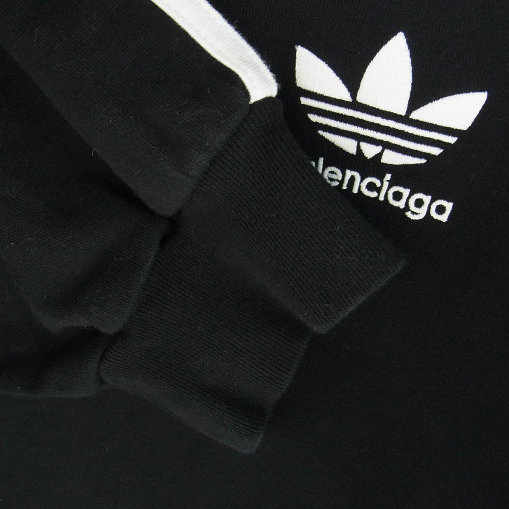 BALENCIAGA バレンシアガ 22AW 729322 TNVN2 Hoodie Large Fit ラージ フィット フーディー パーカー ロゴ刺? ブラック系 4【中古】