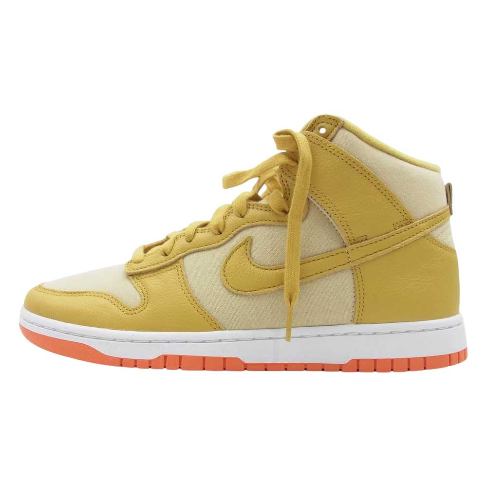 NIKE ナイキ DV7215-700 Dunk Hi Retro Prm ダンク ハイ レトロ プレミアム スニーカー イエロー系 ベージュ系 28cm【新古品】【未使用】【中古】