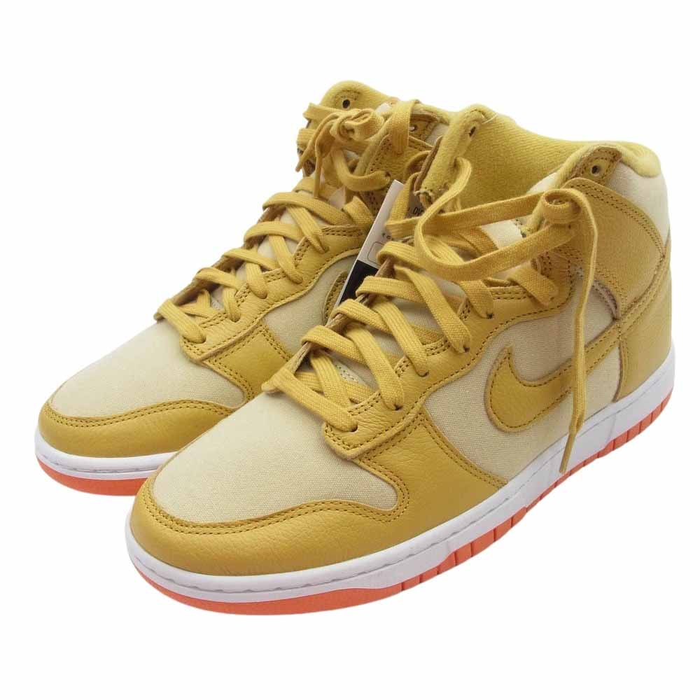 NIKE ナイキ DV7215-700 Dunk Hi Retro Prm ダンク ハイ レトロ プレミアム スニーカー イエロー系 ベージュ系 28cm【新古品】【未使用】【中古】