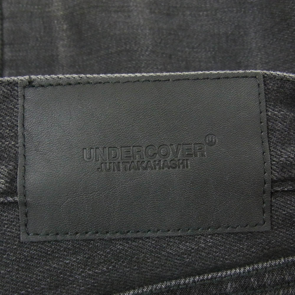 UNDERCOVER アンダーカバー 23AW UC2C4510 ハンドビーズ ニーリップ加工 コットンストレッチ デニムパンツ ブラック系 2【新古品】【未使用】【中古】