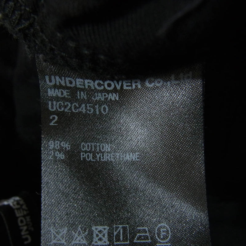 UNDERCOVER アンダーカバー 23AW UC2C4510 ハンドビーズ ニーリップ加工 コットンストレッチ デニムパンツ ブラック系 2【新古品】【未使用】【中古】