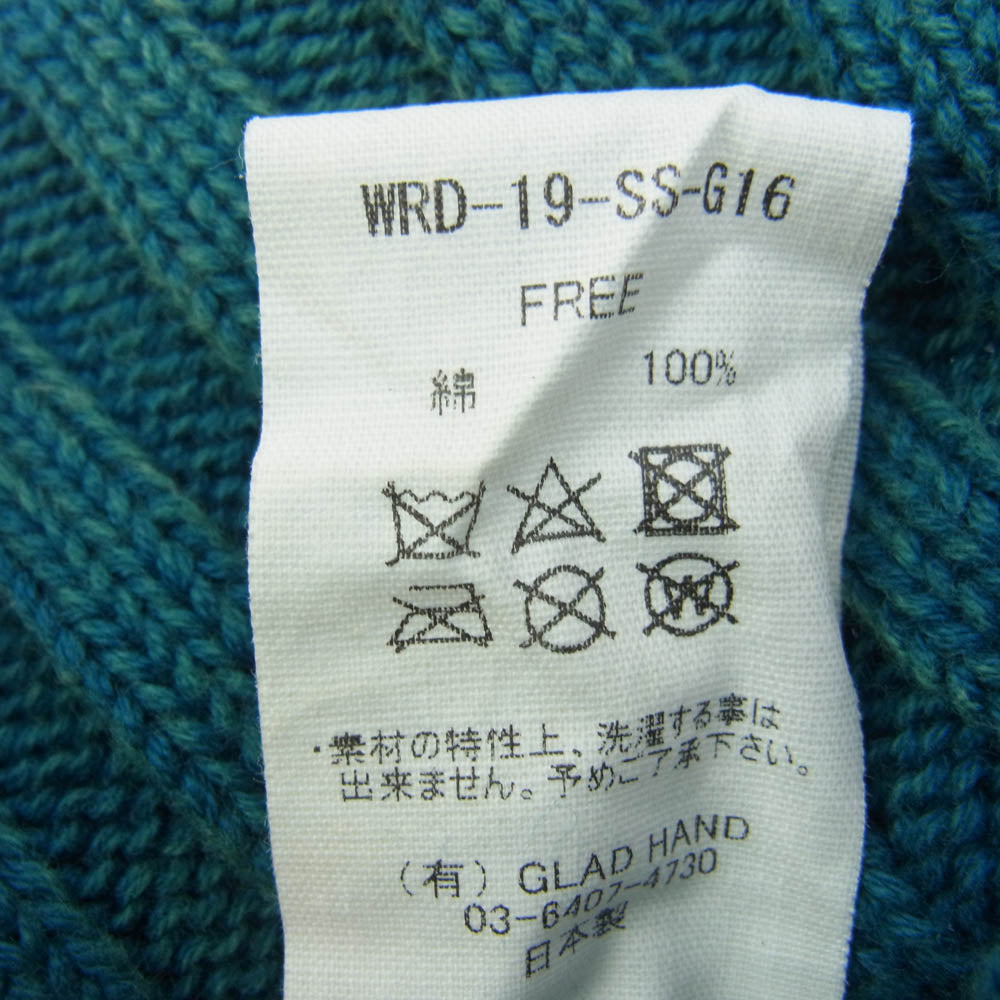 WEIRDO ウィアード WRD-19-SS-G16 ロゴ 刺繍 コットンビーニー ニット キャップ ブルー系 FREE【中古】