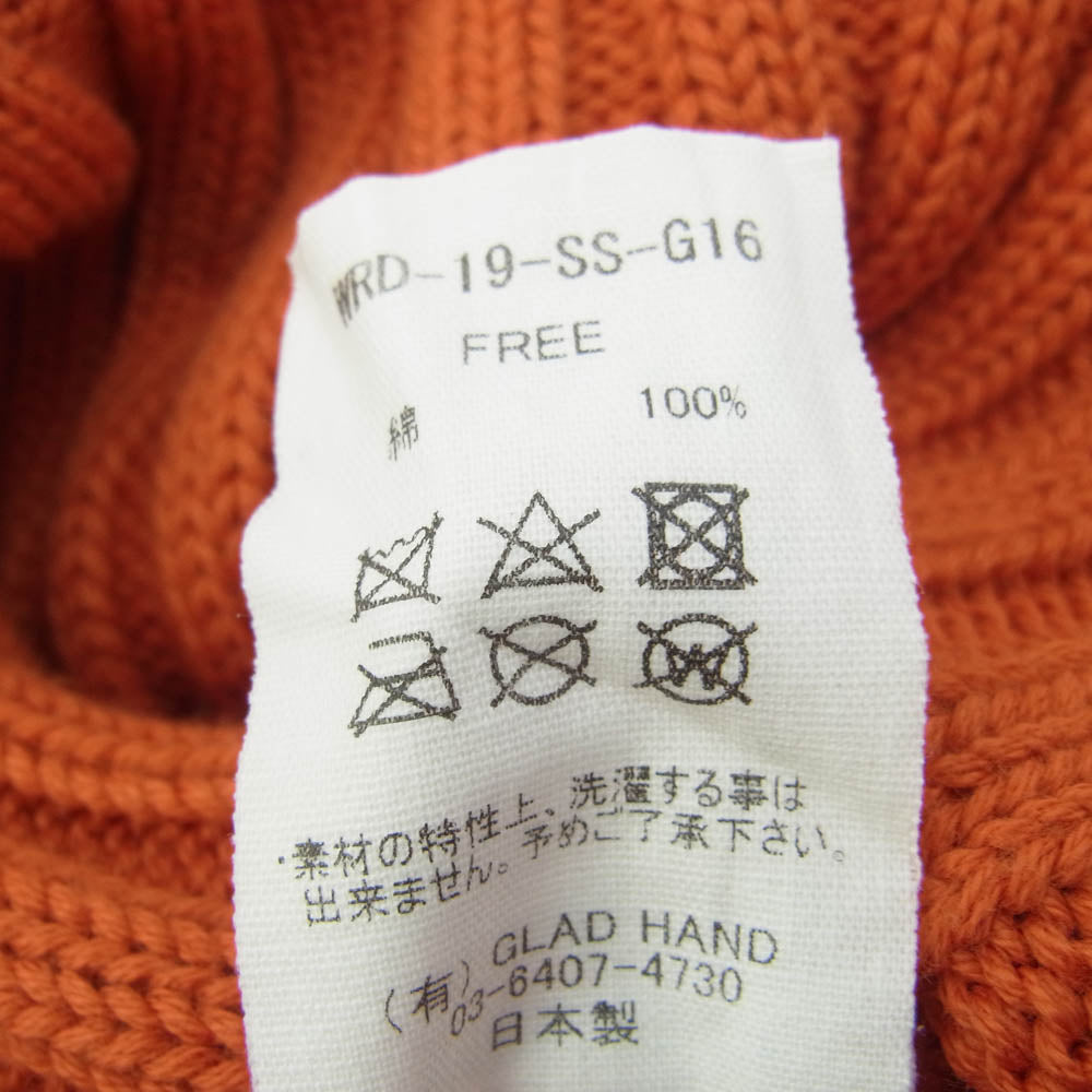 WEIRDO ウィアード WRD-19-SS-G16 ロゴ 刺繍 コットンビーニー ニット キャップ オレンジ　 オレンジ系 FREE【中古】
