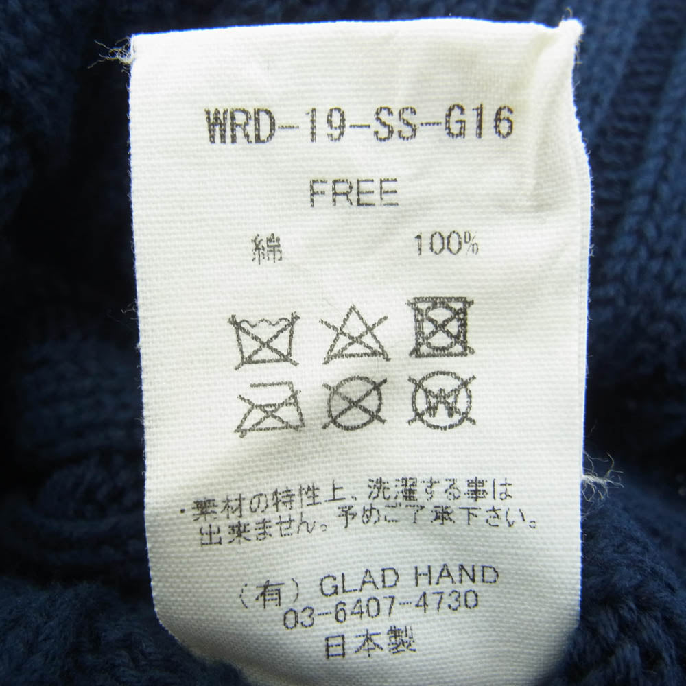 WEIRDO ウィアード WRD-19-SS-G16 ロゴ 刺繍 コットンビーニー ニット キャップ ネイビー ネイビー系 FREE【中古】