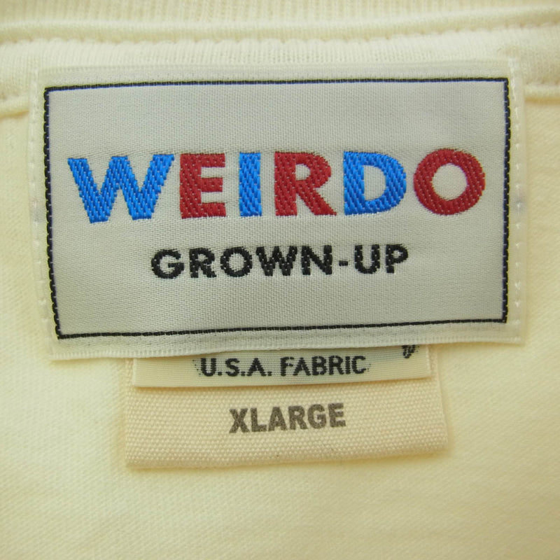 WEIRDO ウィアード SIG L/S T-SHIRTS ロゴ 長袖 Tシャツ オフホワイト系 XL【中古】