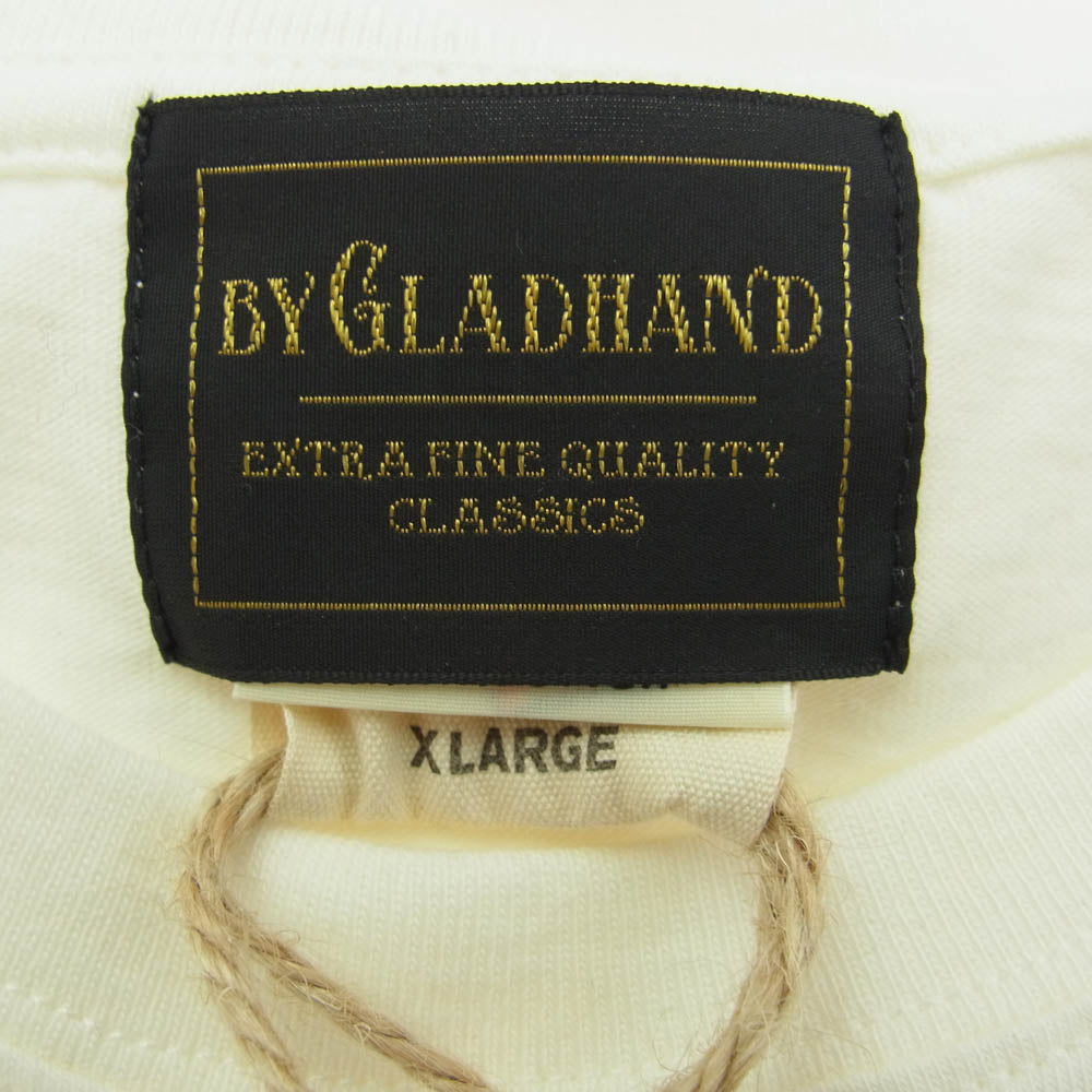 BY GLADHAND バイグラッドハンド BYGH-21-SS-22 EMPIRE GLAD - S/S T-SHIRTS プリント Tシャツ オフホワイト系 XL【極上美品】【中古】