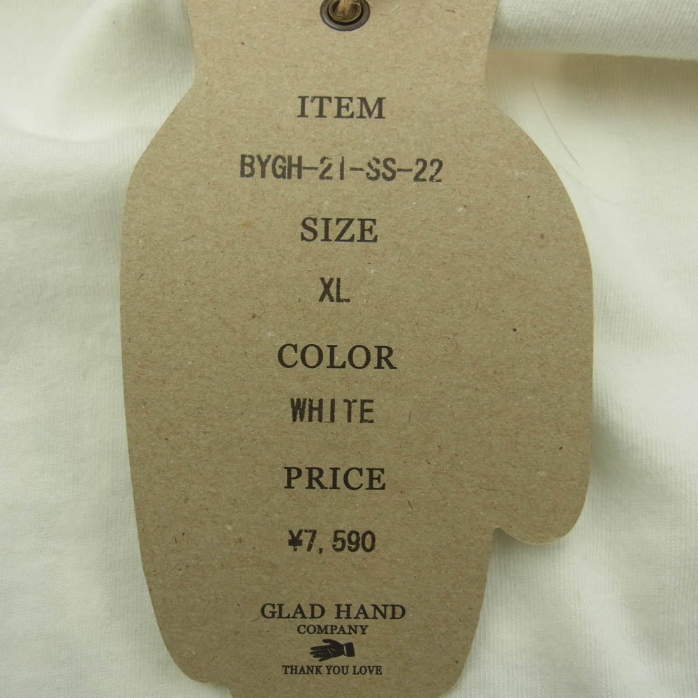 BY GLADHAND バイグラッドハンド BYGH-21-SS-22 EMPIRE GLAD - S/S T-SHIRTS プリント Tシャツ オフホワイト系 XL【極上美品】【中古】