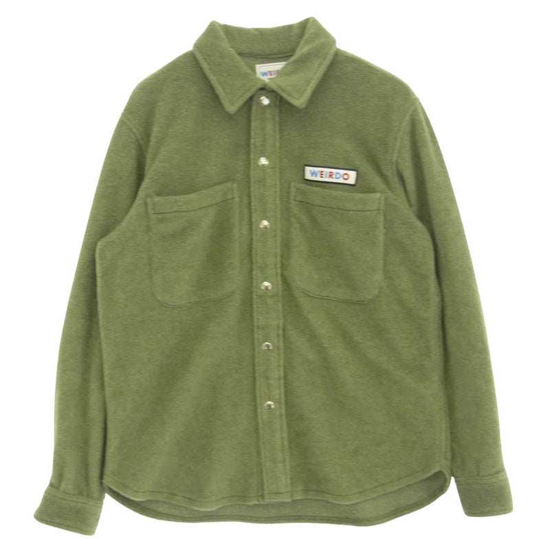 WEIRDO ウィアード WRD-19-AW-18 FLUFFY FLEECE L/S SHIRTS フリース シャツ グリーン系 M【中古】