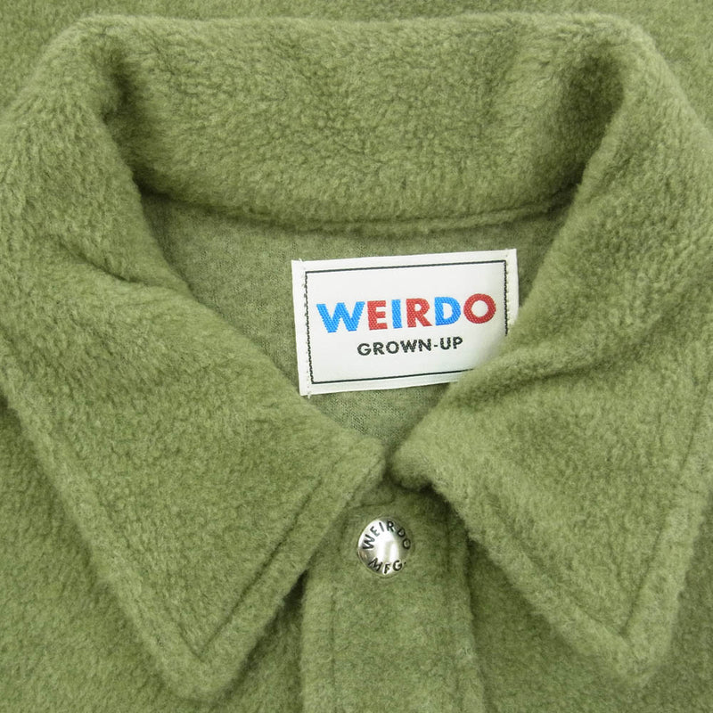 WEIRDO ウィアード WRD-19-AW-18 FLUFFY FLEECE L/S SHIRTS フリース シャツ グリーン系 M【中古】