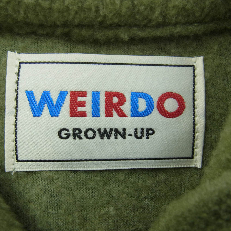 WEIRDO ウィアード WRD-19-AW-18 FLUFFY FLEECE L/S SHIRTS フリース シャツ グリーン系 M【中古】