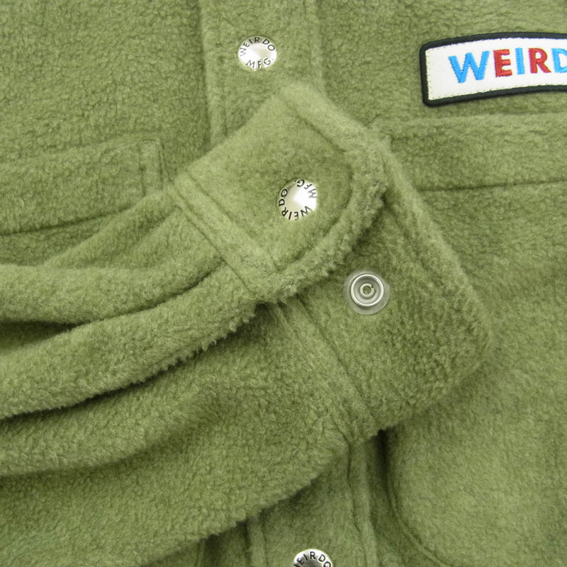 WEIRDO ウィアード WRD-19-AW-18 FLUFFY FLEECE L/S SHIRTS フリース シャツ グリーン系 M【中古】