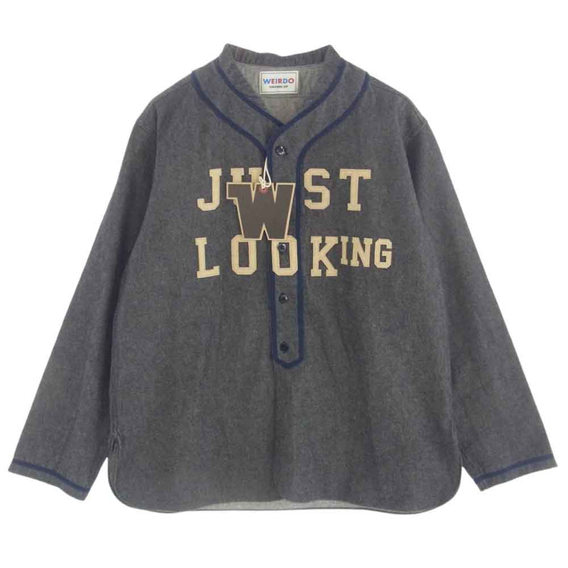 WEIRDO ウィアード WRD-20-AW-13 JUST LOOKING L/S BASE BALL SHIRTS L/S ベースボール シャツ グレー系 XL【中古】