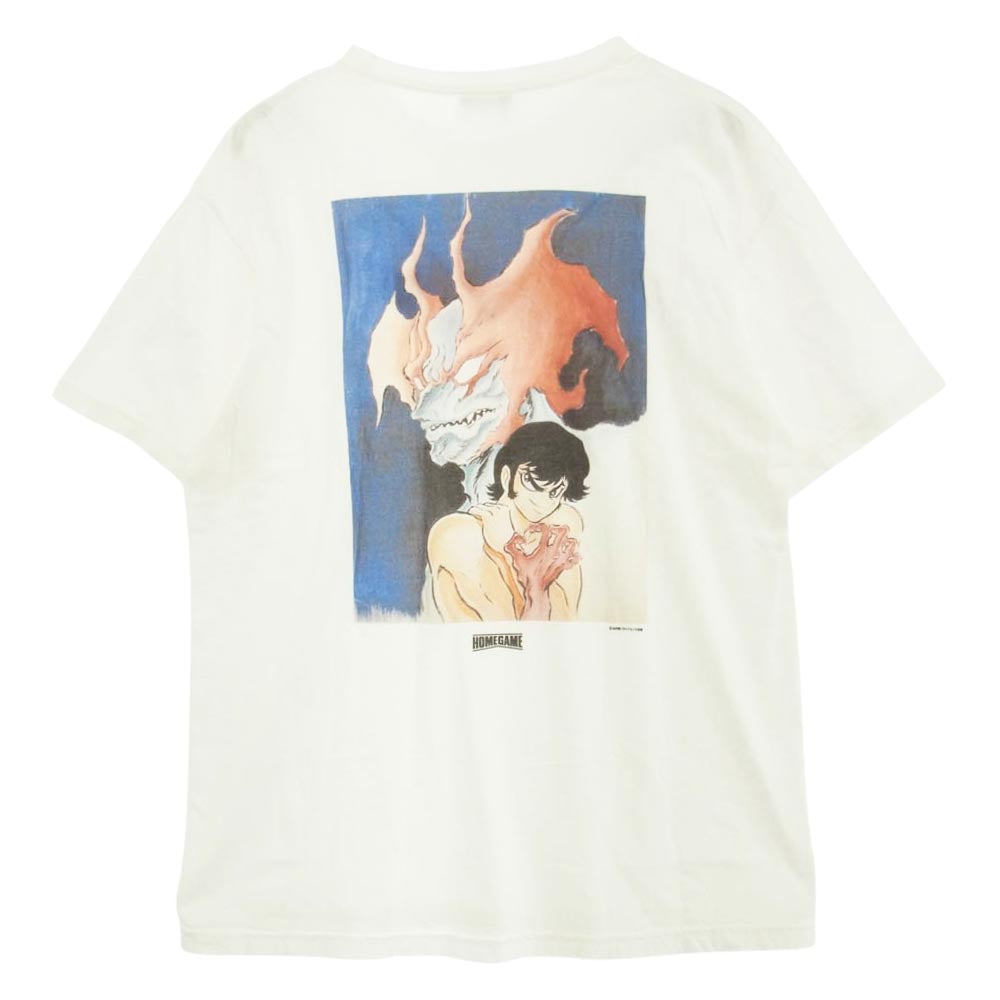 ホームゲーム × デビルマン ICON LOGO TEE バック プリント 半袖 Ｔシャツ ホワイト系 XL【中古】