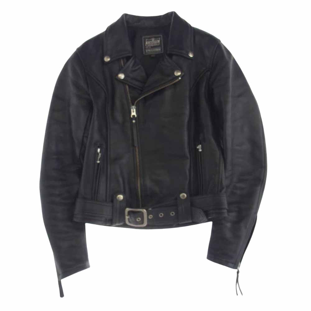 G*s様 KADOYA K'S LEATHER ブラック ライダースジャケット 革ジャン ダブル レザージャケット｜カドヤ公式オンラインショップ