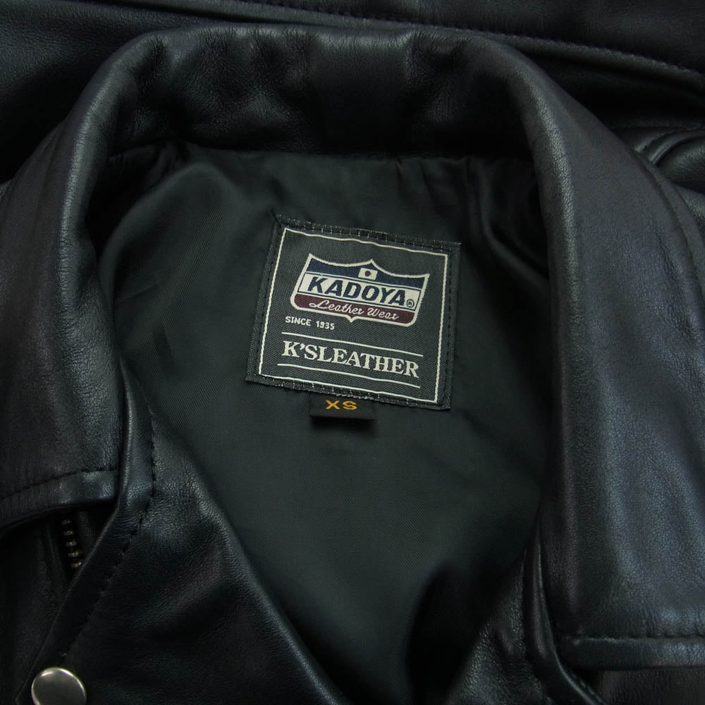 KADOYA カドヤ W4-447 ダブル ライダース ジャケット レザー ジャケット ブラック系 XS【中古】