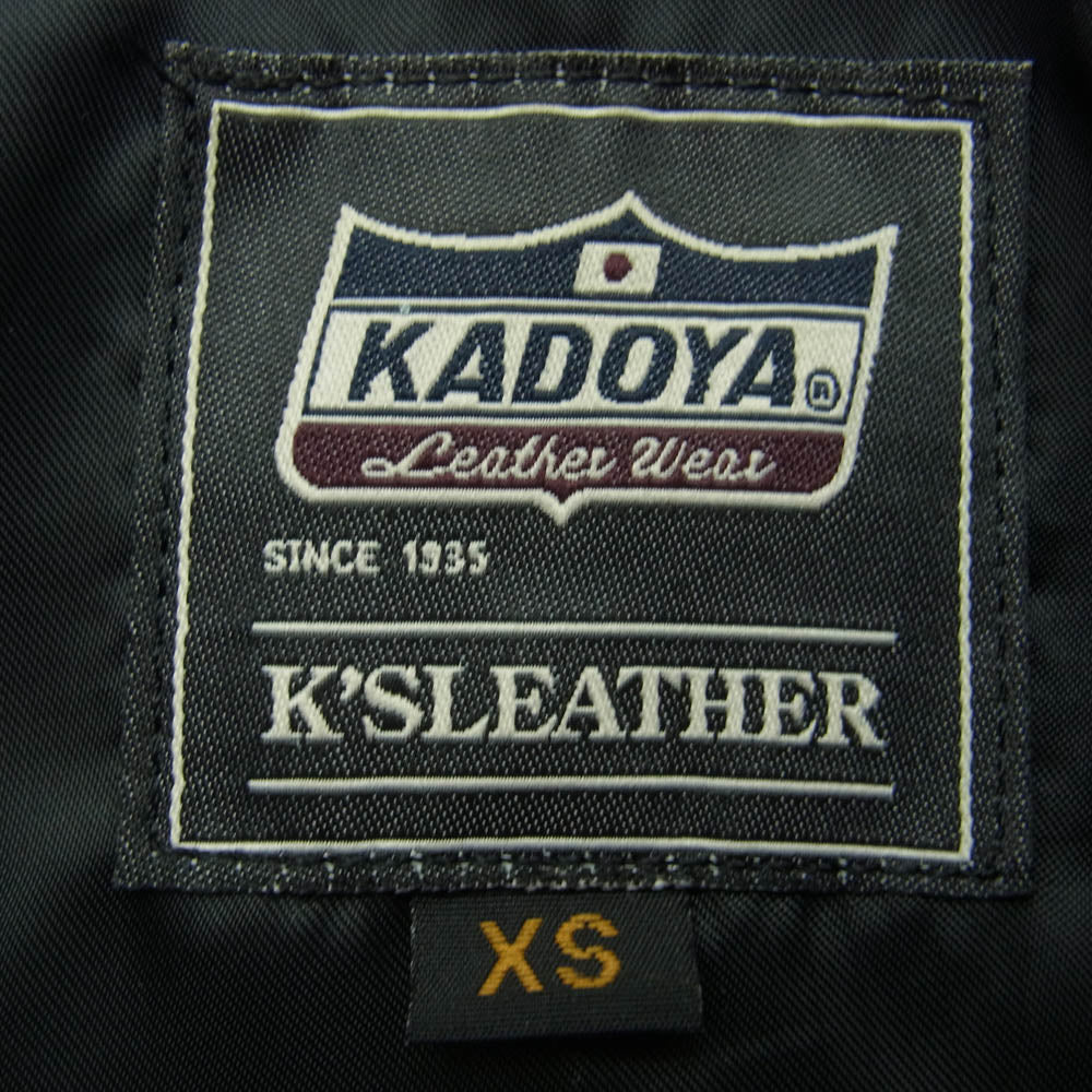 KADOYA カドヤ W4-447 ダブル ライダース ジャケット レザー ジャケット ブラック系 XS【中古】