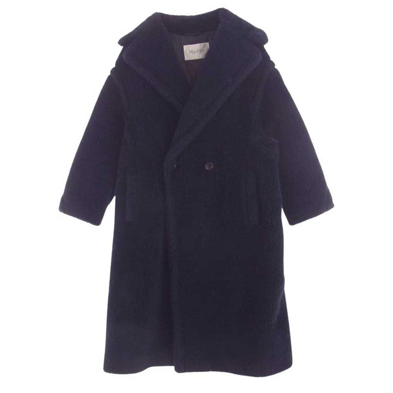 MAX MARA マックスマーラ 101615036 TEDDY BEAR ICON COAT  テディベア ロング ボア コート ネイビー系 S【中古】