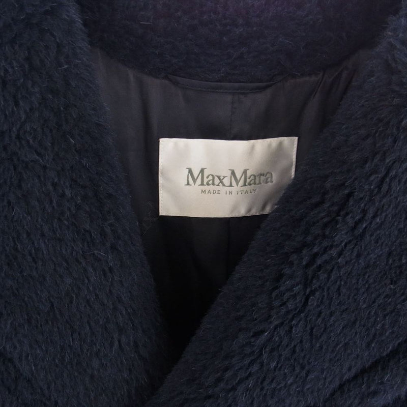 MAX MARA マックスマーラ 101615036 TEDDY BEAR ICON COAT  テディベア ロング ボア コート ネイビー系 S【中古】