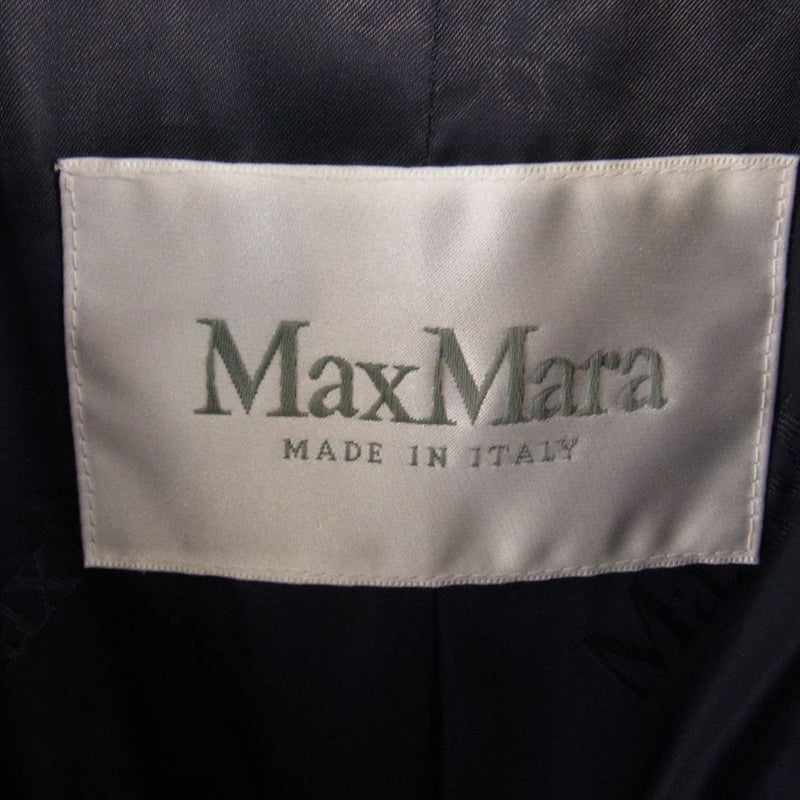 MAX MARA マックスマーラ 101615036 TEDDY BEAR ICON COAT  テディベア ロング ボア コート ネイビー系 S【中古】