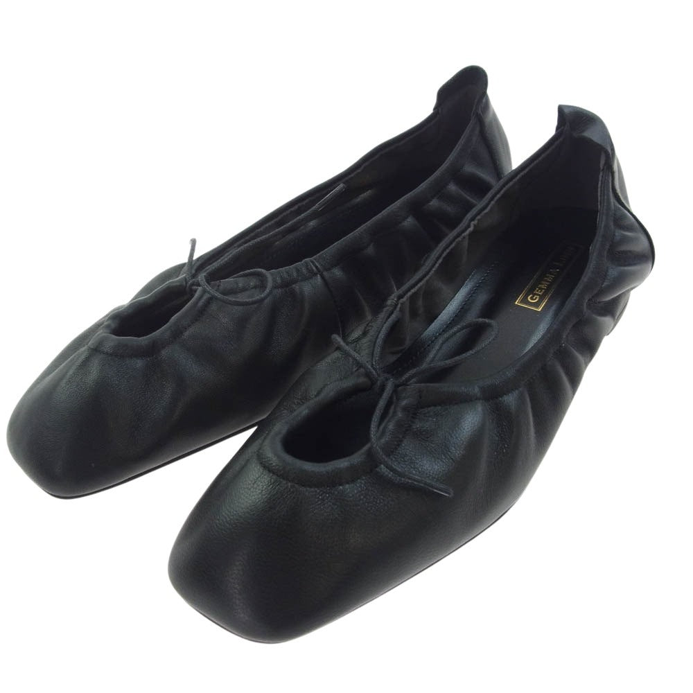 ダニエラアンドジェマ GE24135 スクエアトゥ ギャザー バレエシューズ ブラック系 38【極上美品】【中古】