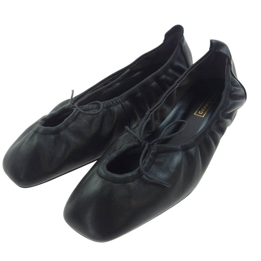 ダニエラアンドジェマ GE24135 スクエアトゥ ギャザー バレエシューズ ブラック系 38【極上美品】【中古】