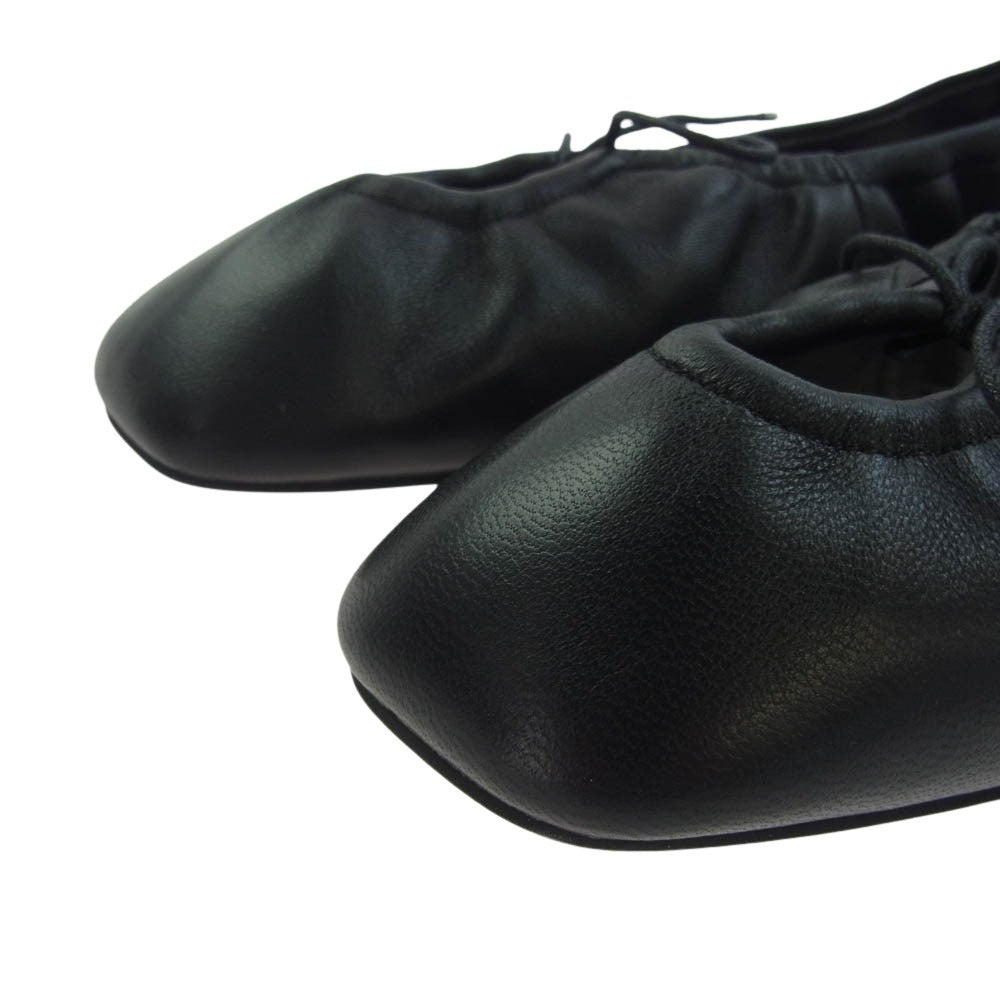 ダニエラアンドジェマ GE24135 スクエアトゥ ギャザー バレエシューズ ブラック系 38【極上美品】【中古】