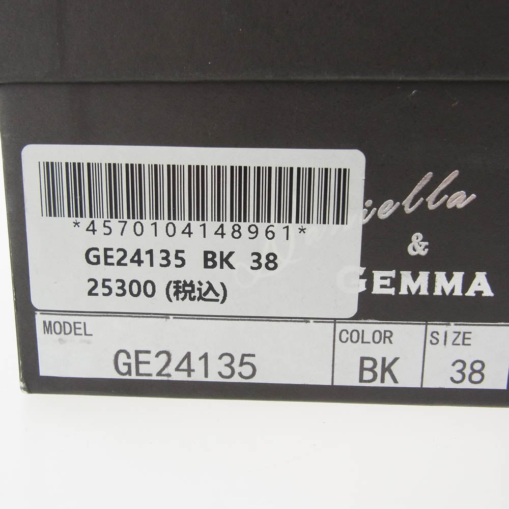 ダニエラアンドジェマ GE24135 スクエアトゥ ギャザー バレエシューズ ブラック系 38【極上美品】【中古】