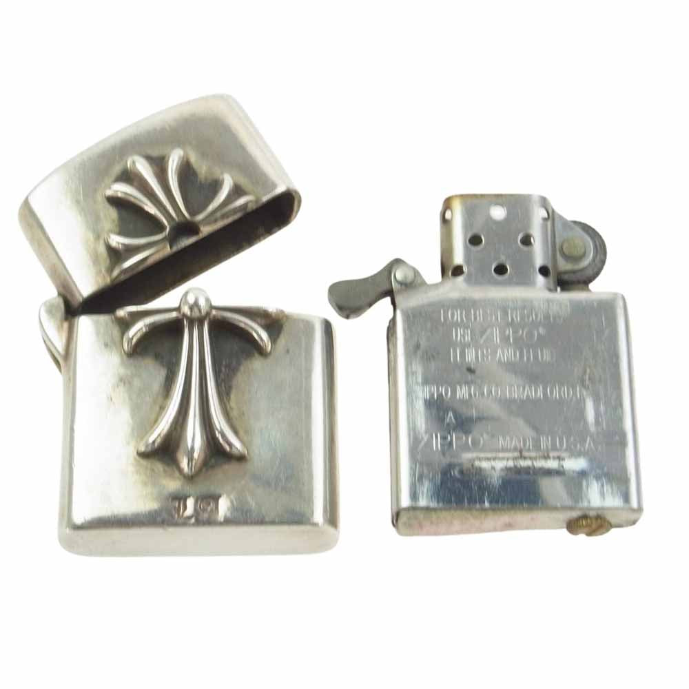 CHROME HEARTS クロムハーツ（原本無） ZIPPO LIGHTERZ-V4 LA限定 スモールCHクロス ジッポライター【中古】