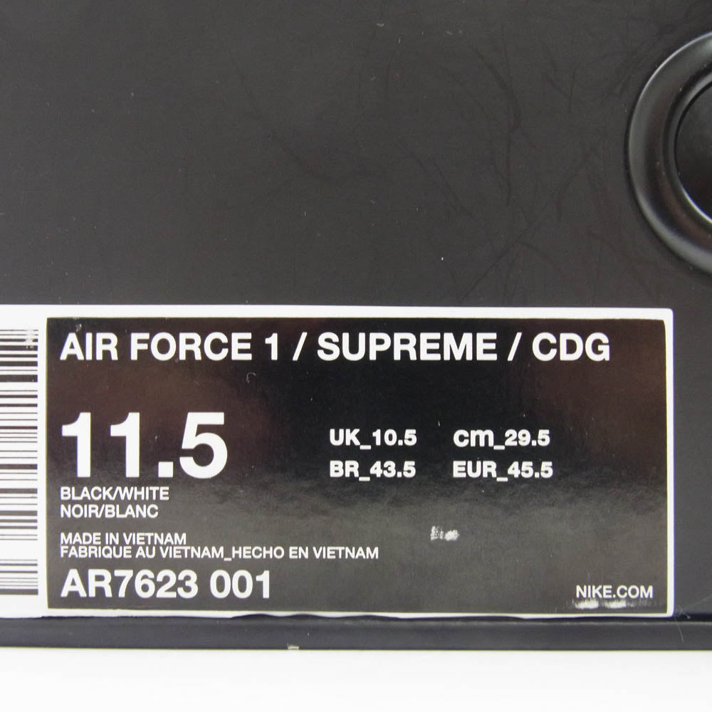 Supreme シュプリーム AR7623-001 フェイクバスターズ鑑定済 NIKE ナイキ × Comme Des Garcons コムデギャルソン Air Force 1 Low エアフォース1 ローカット スニーカー ブラック系 29.5cm【新古品】【未使用】【中古】