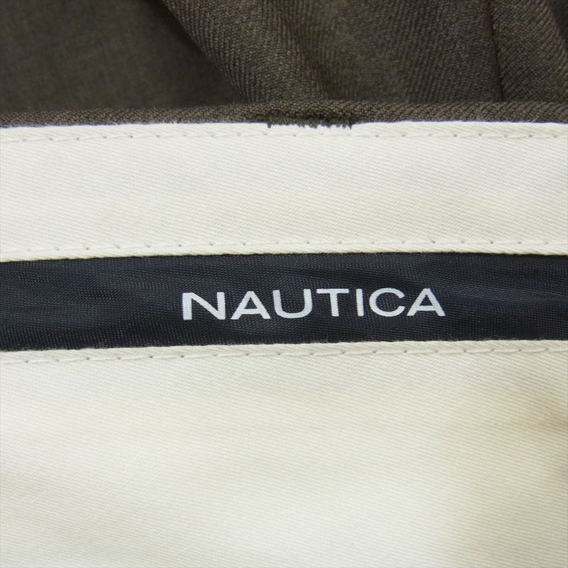 NAUTICA ノーティカ センタープレス ウール スラックス パンツ トラウザー ブラウン系 32【中古】