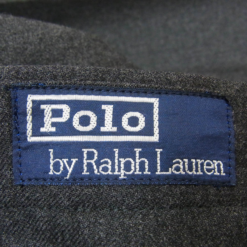 RALPH LAUREN ラルフローレン フランネル ウール スラックス パンツ グレー系 80【中古】