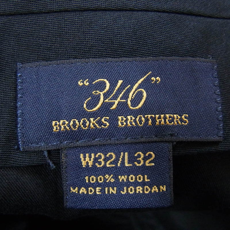 Brooks Brothers ブルックスブラザーズ センタープレス ウール ワイドストレート トラウザー スラックスパンツ ダークネイビー系 32【中古】