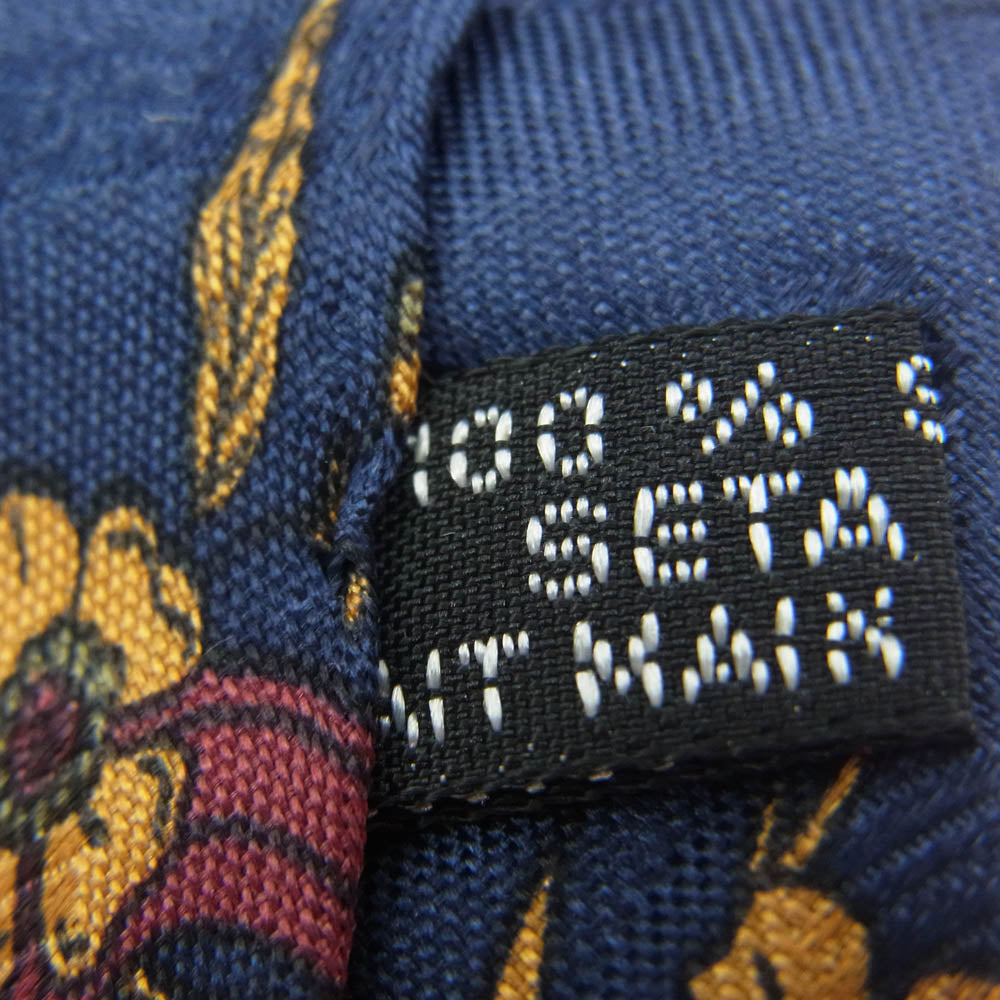 Christian Dior クリスチャンディオール MONSIEUR シルク 100％ 総柄 ネクタイ ネイビー系【中古】