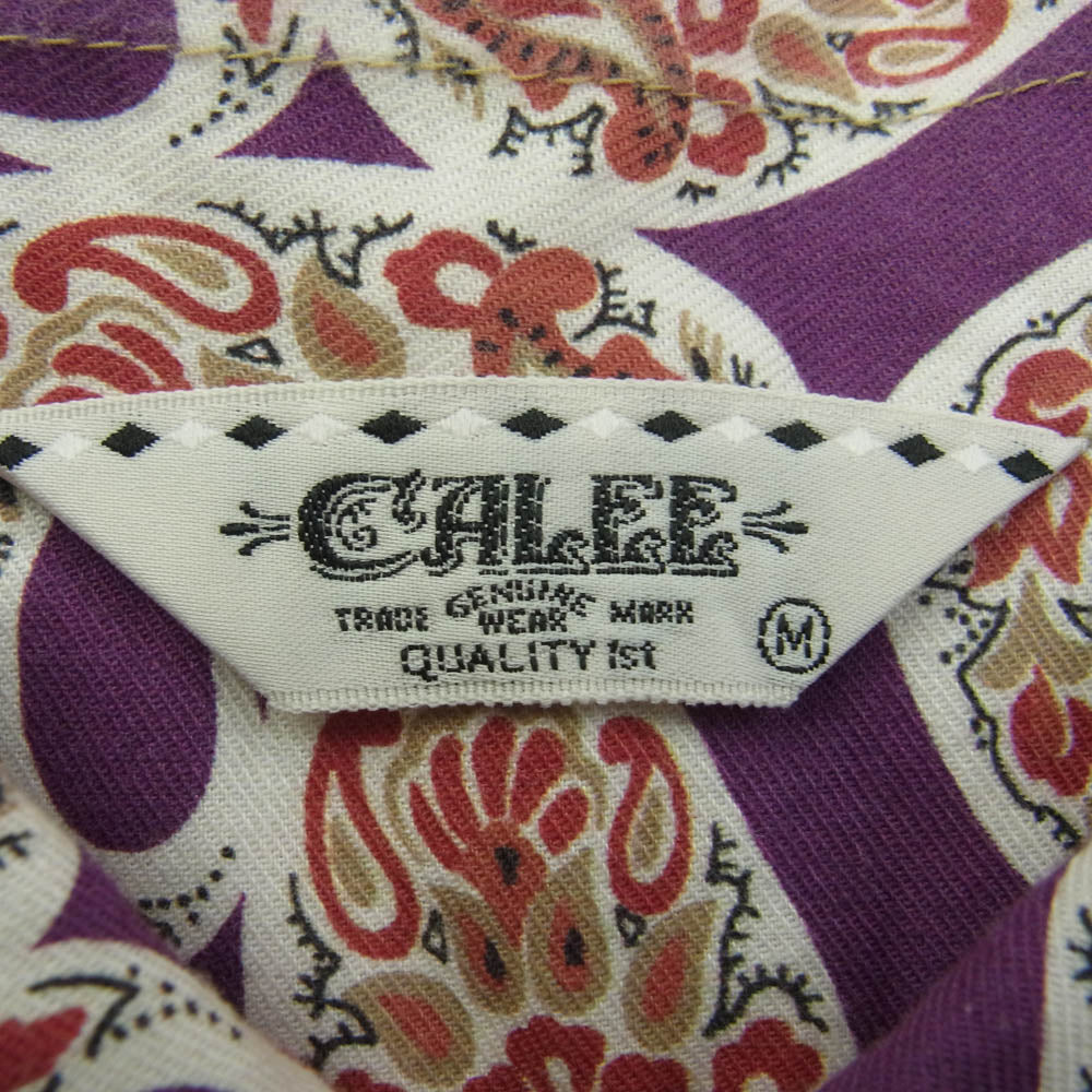 CALEE キャリー ペイズリー 柄 コットン 長袖 シャツ パープル M パープル系 M【中古】