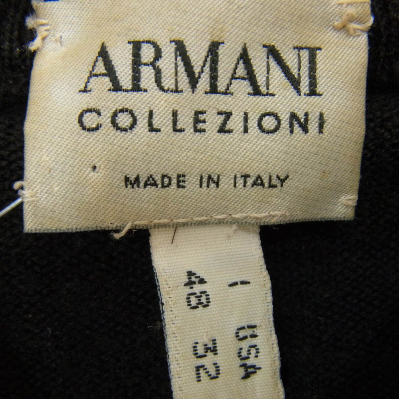 ARMANI COLLEZIONI アルマーニコレッツォーニ イタリア製 メリノウール セーター ニット ブラック系 32【中古】