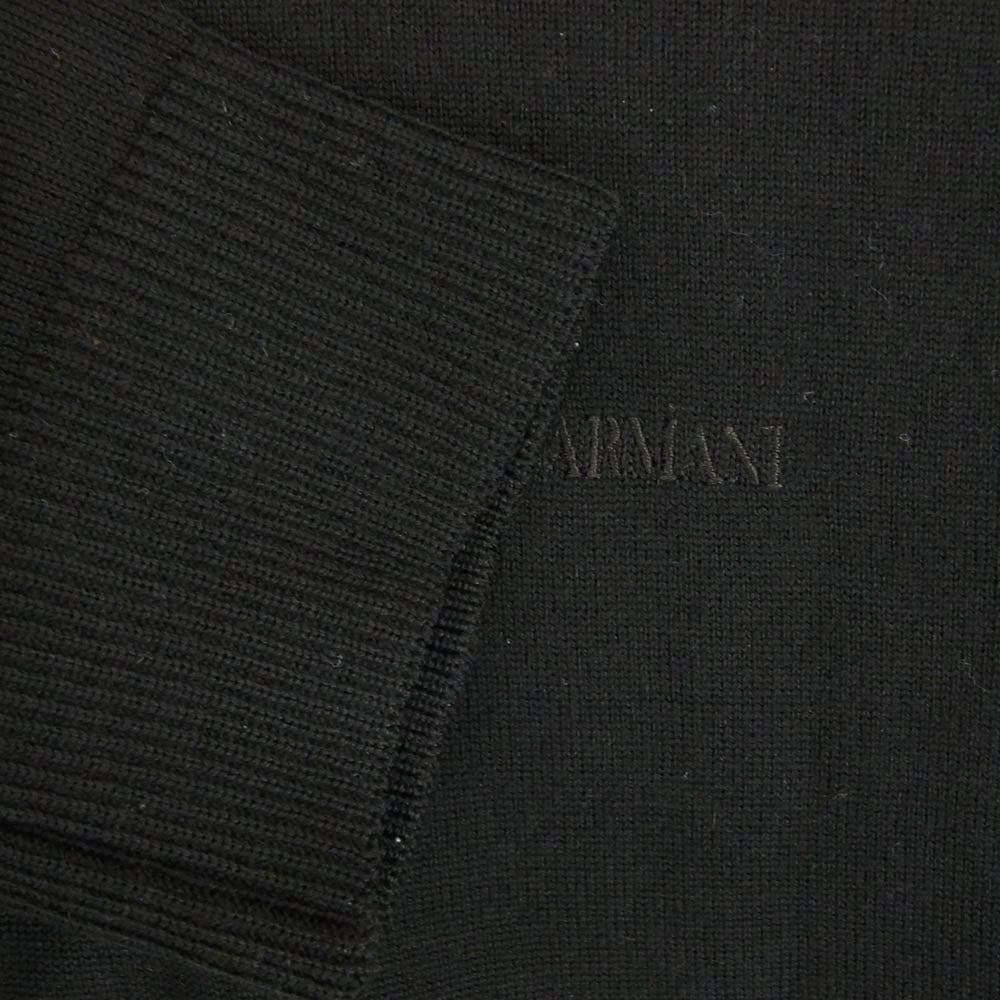 ARMANI COLLEZIONI アルマーニコレッツォーニ イタリア製 メリノウール セーター ニット ブラック系 32【中古】