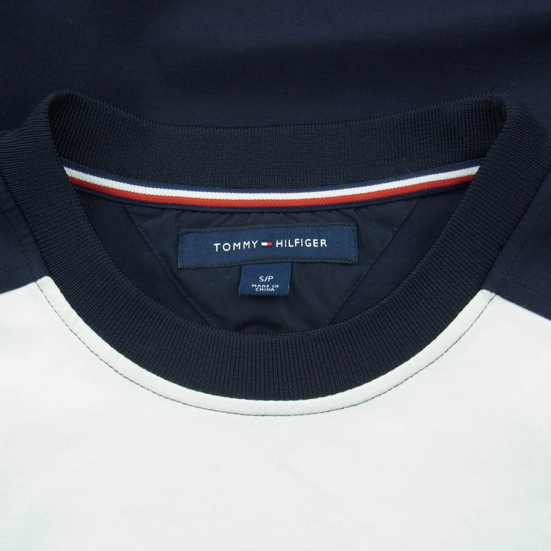 TOMMY HILFIGER トミーヒルフィガー フェルトロゴ スウェット トレーナー ホワイト系 ネイビー系 レッド系 S【中古】