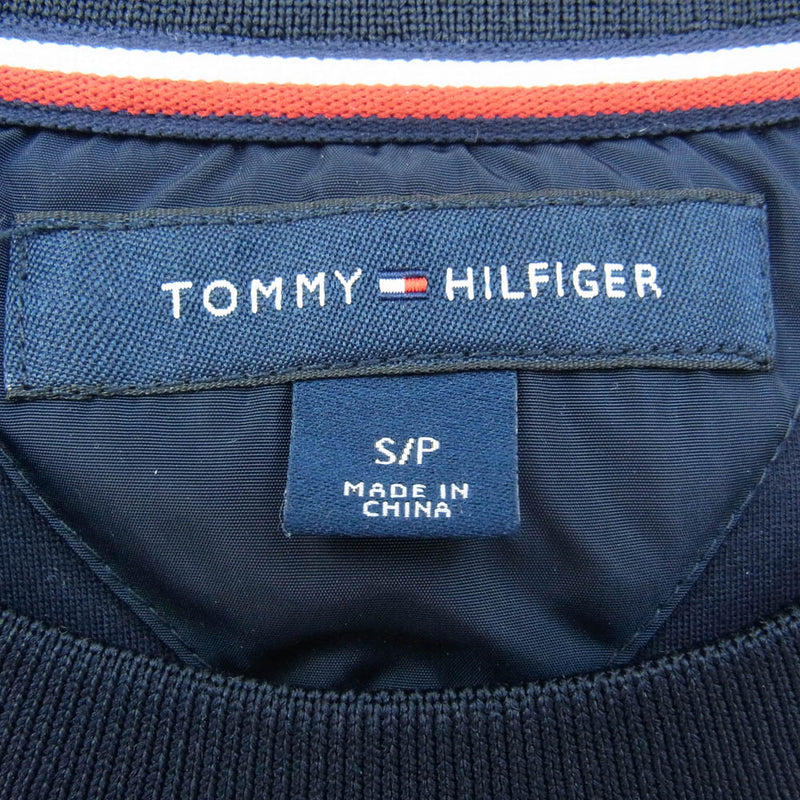 TOMMY HILFIGER トミーヒルフィガー フェルトロゴ スウェット トレーナー ホワイト系 ネイビー系 レッド系 S【中古】