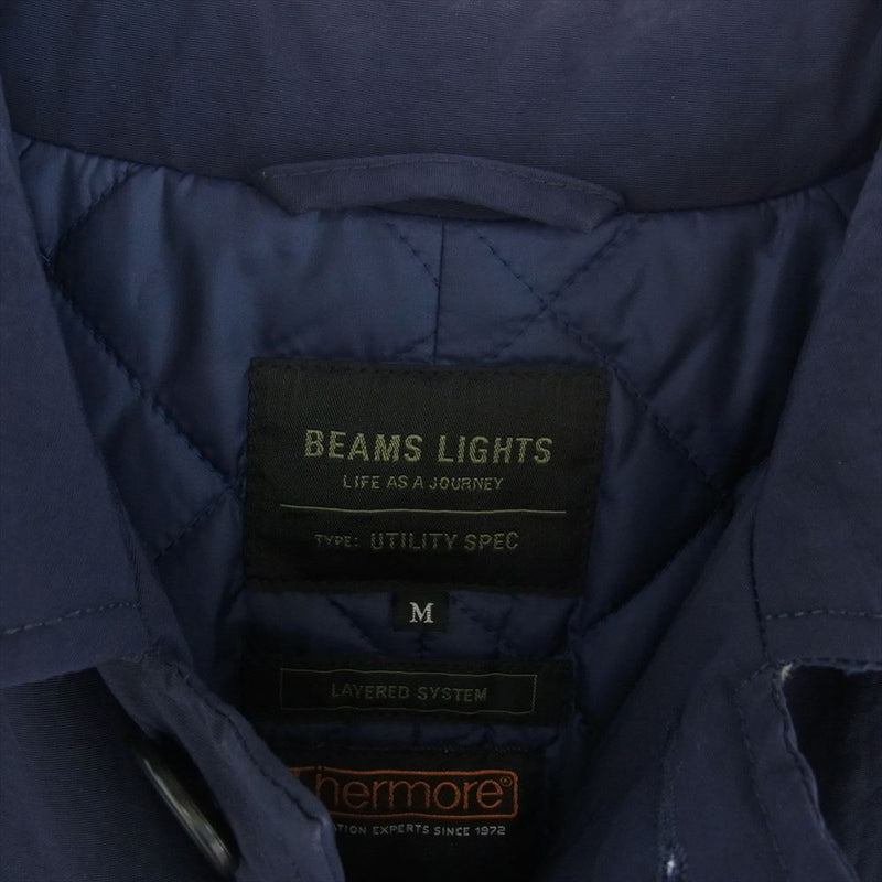 BEAMS ビームス 51-19-0255-012 Lights ステンカラー 中綿 ナイロン コート ネイビー系 M【中古】