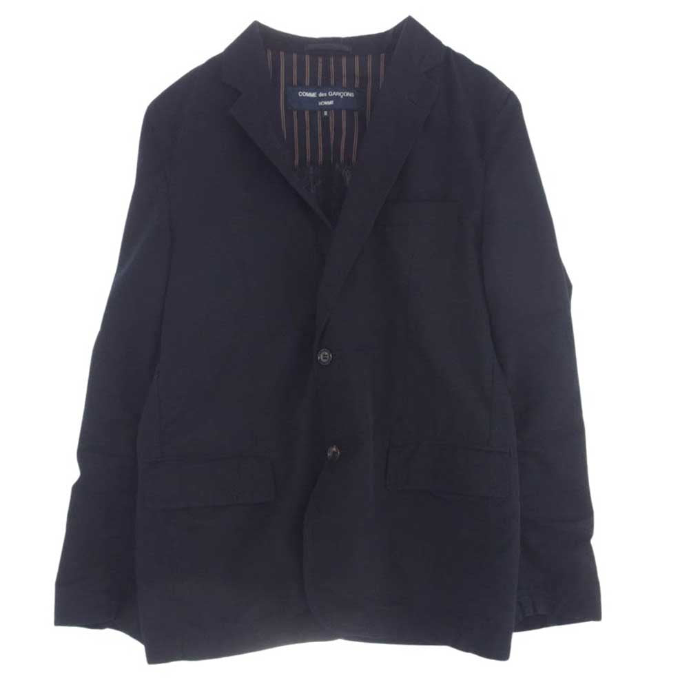 COMME des GARCONS HOMME コムデギャルソンオム HA-J046 2B シングル テーラード ジャケット 裏地ストライプ フラワーピンズ ブラック系 S【中古】