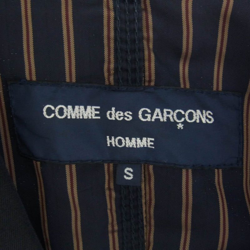 COMME des GARCONS HOMME コムデギャルソンオム HA-J046 2B シングル テーラード ジャケット 裏地ストライプ フラワーピンズ ブラック系 S【中古】