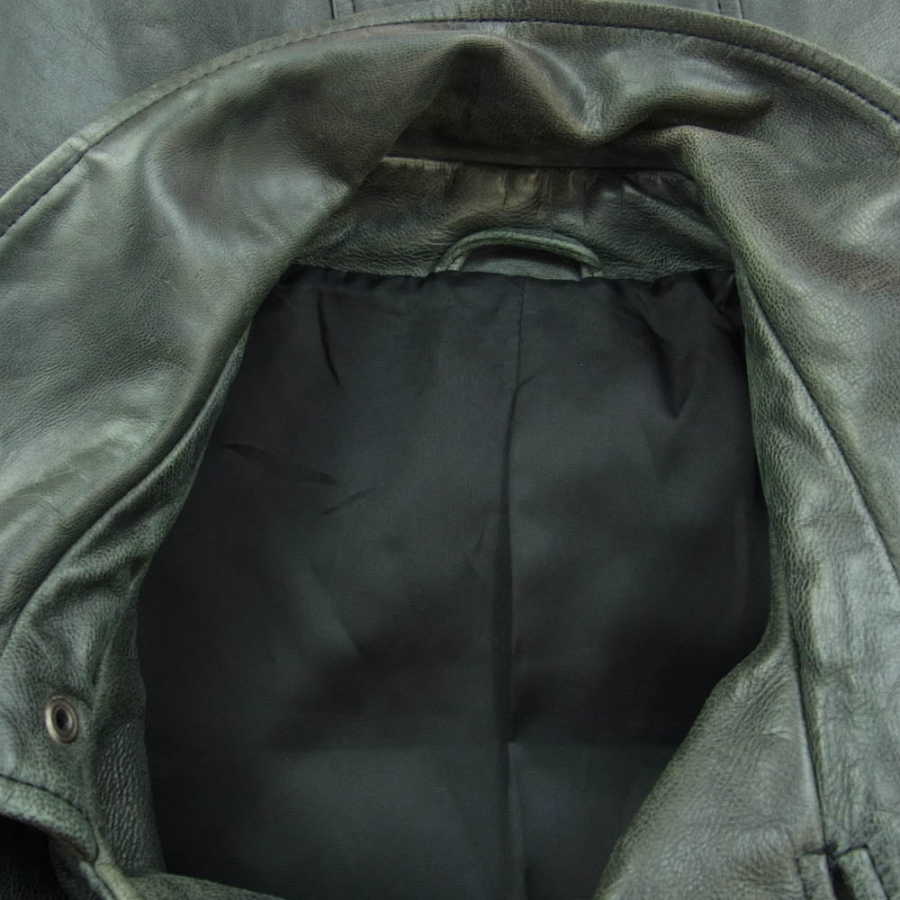 Paul Smith ポール・スミス 473221 ラムレザー トレンチ コート 羊皮 グリーン L L【中古】
