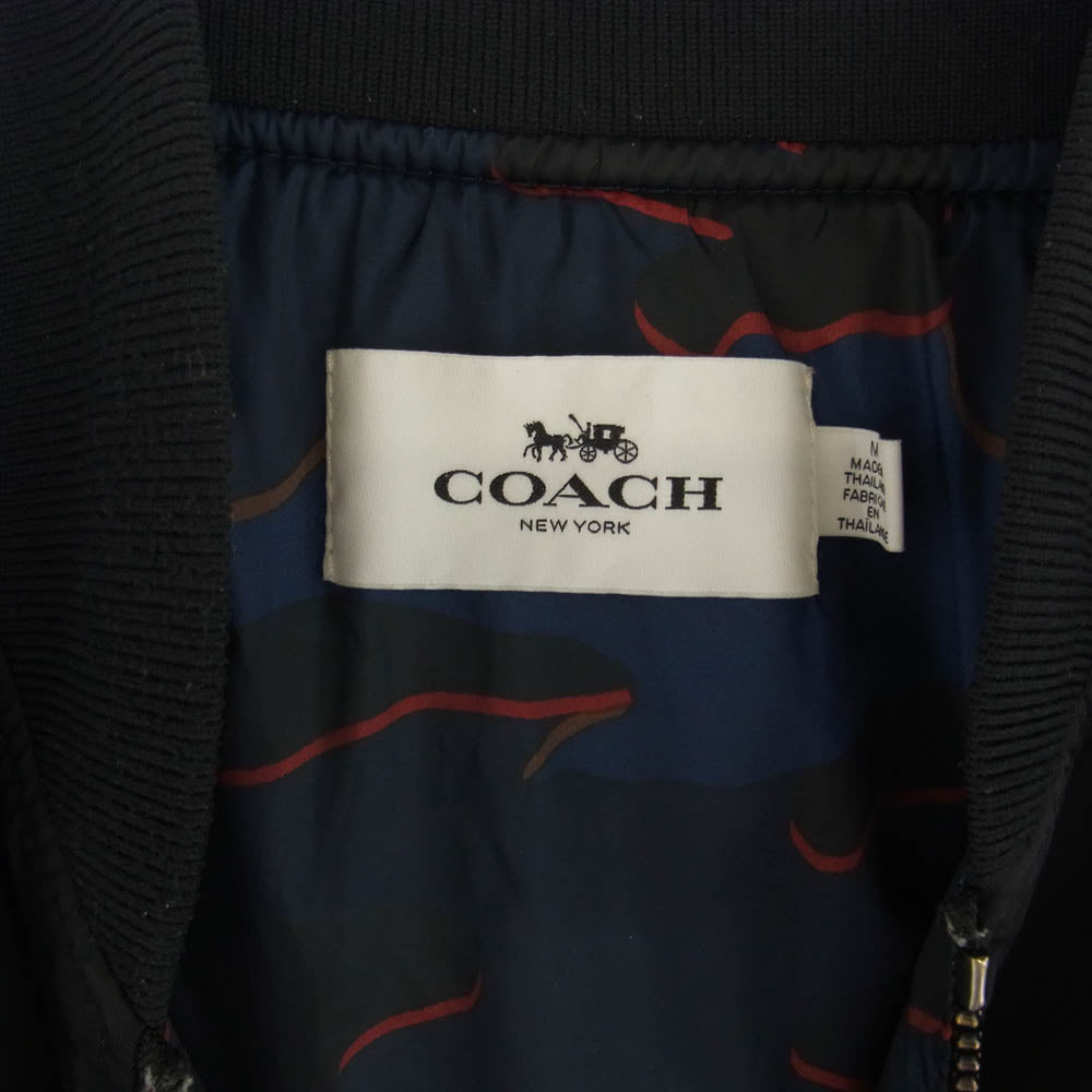 COACH コーチ 1602-33790 MA-1 フライト ジャケット ブラック系 M【中古】
